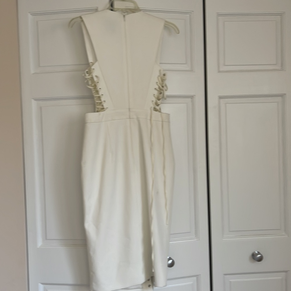 Michelle Mason Lace Midi Dress in Ivory - Picture 8 of 10